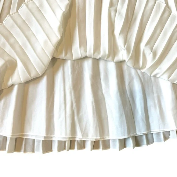 TED BAKER white/ivory asymmetric one shoulder pleated midi dress size 4 (12) NWT - Picture 2 of 12